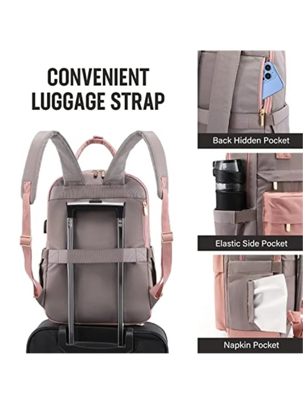 Laptop Backpack Travel Backpack USB Charging Waterproof School Work Computer Bag